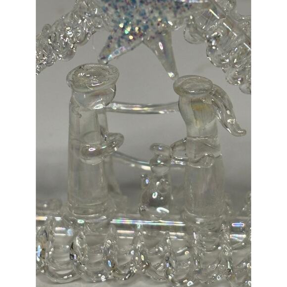 Spun Blown Glass Nativity Scene Christmas Ornament Clear 3 inch - Picture 2 of 4